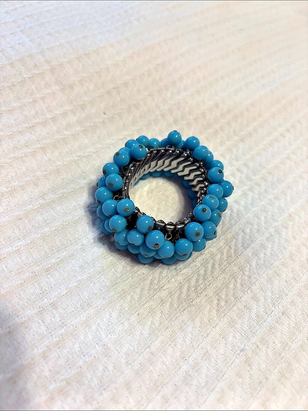 Blue Beaded Stretch Bracelet Like New